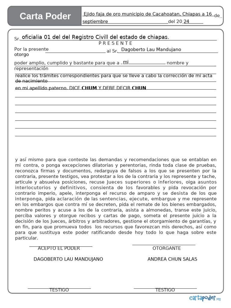 Carta Poder | PDF
