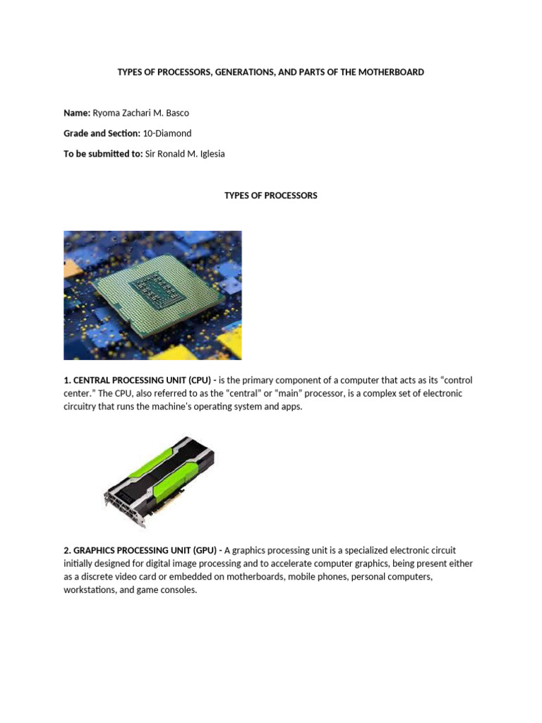 Types of Processors | PDF