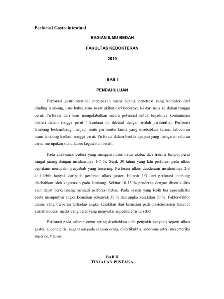 Perforasi Gastrointestinal dan Lambung | PDF