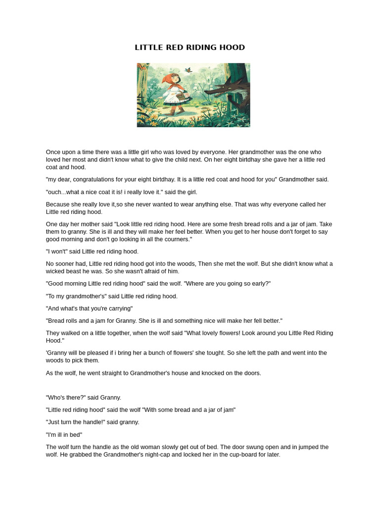 Little Red Riding Hood | PDF | Little Red Riding Hood | Mystery ...