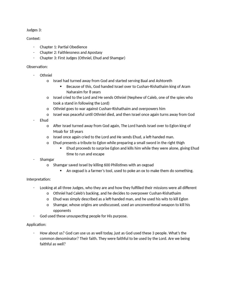 Judges 3 Analysis
