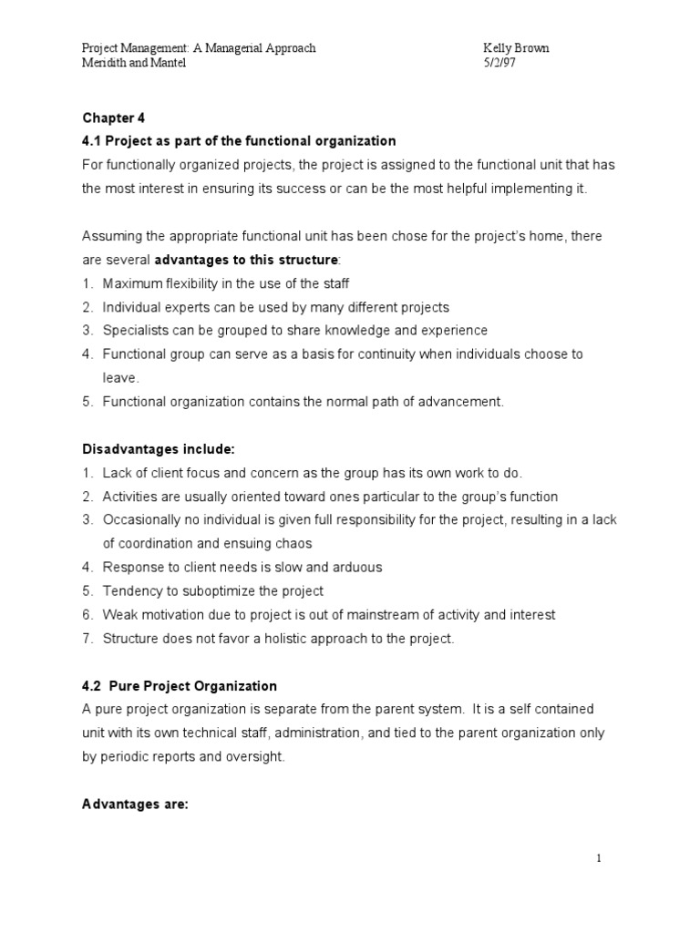 Types of Project Organizational Structures | PDF | Organizational ...