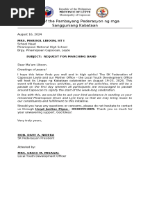 Band Request Letter