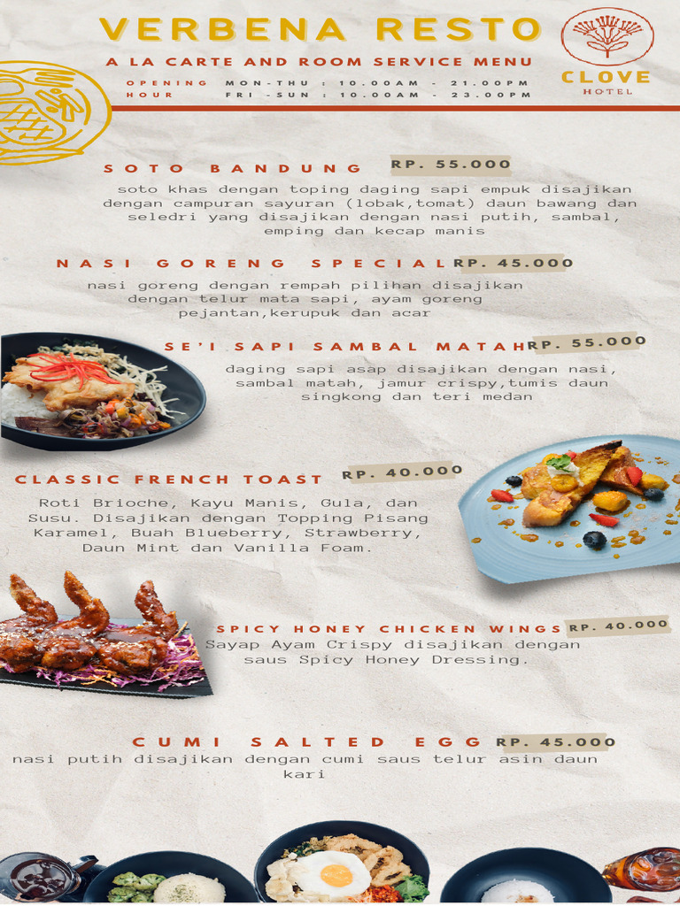 Clove Menu March 2023 | PDF