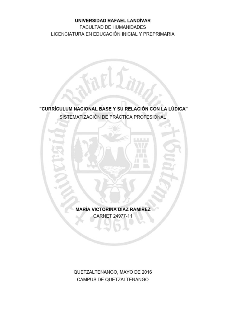 Currículum Nacional Base y Su Relación Con La Lúdica. | PDF
