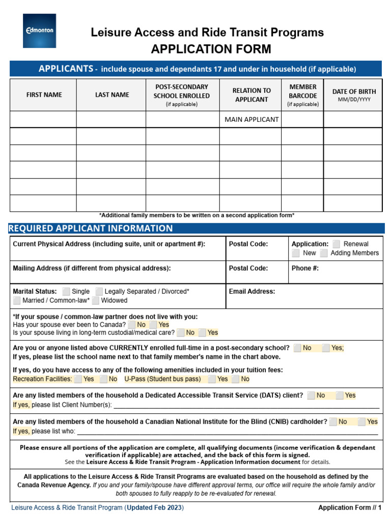 LeisureAccessApplicationForm | PDF