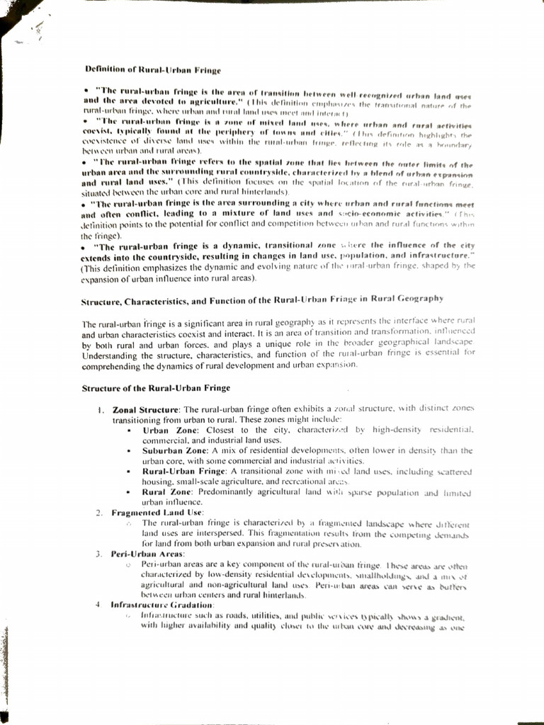 Rural Urban Fringe Pdf