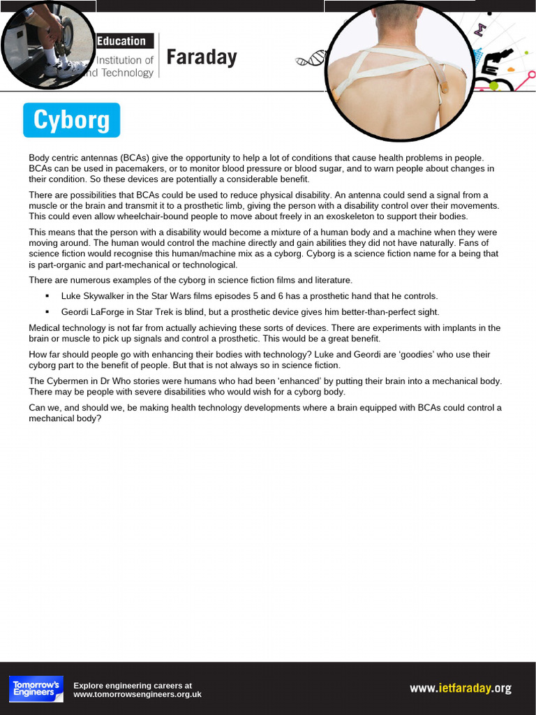 Handout Cyborg FINAL | PDF | Cyborg | Prosthesis
