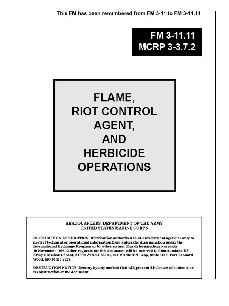 Flame and Herbicide Operations Manual | PDF | Combustion | Infantry
