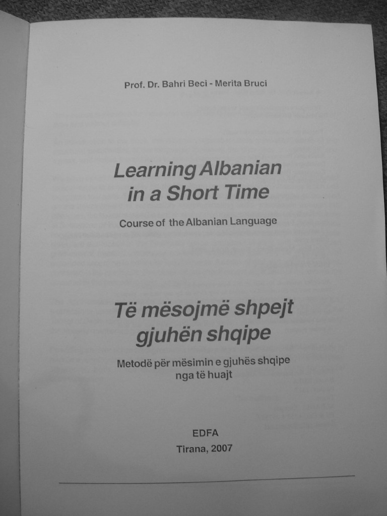 Beci Bahri, Bruci Merita. - Learning Albanian in A Short Time | PDF