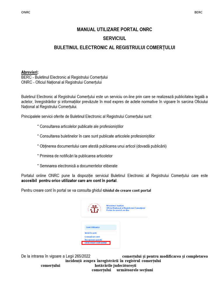 GHID Utilizare BERC | PDF