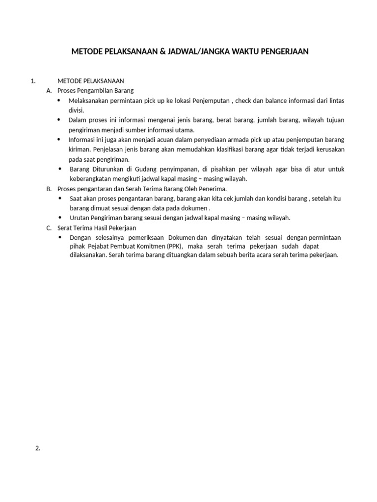 METODE PELAKSANAAN | PDF