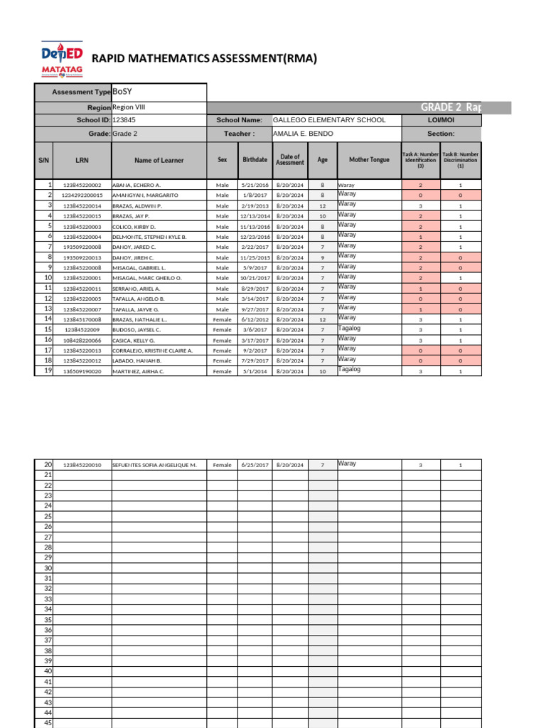 Rma2 G2scoresheet New Version | PDF