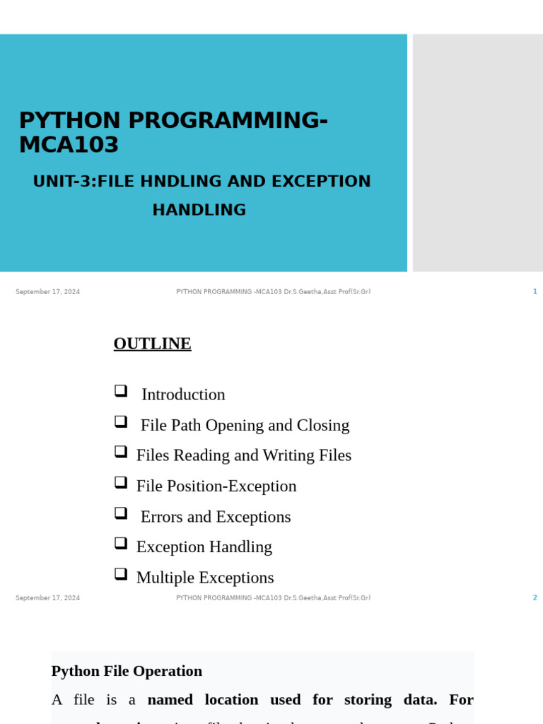 Unit-3 Python Progrmming | PDF