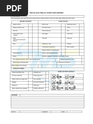 TRUCK ELECTRICAL INSPECTION REPORT
