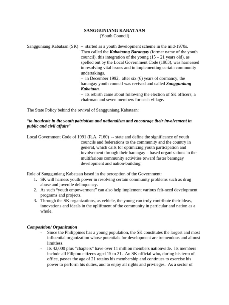 Sangguniang Kabataan Pdf