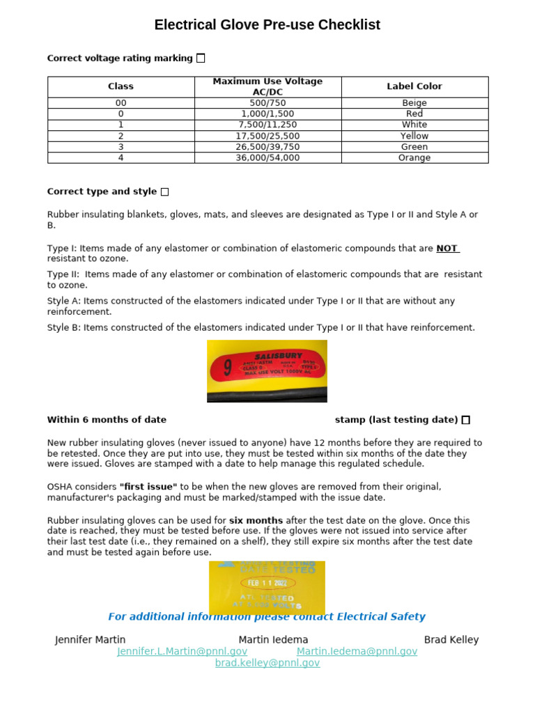 Electrical Glove Pre-Use Insp | PDF