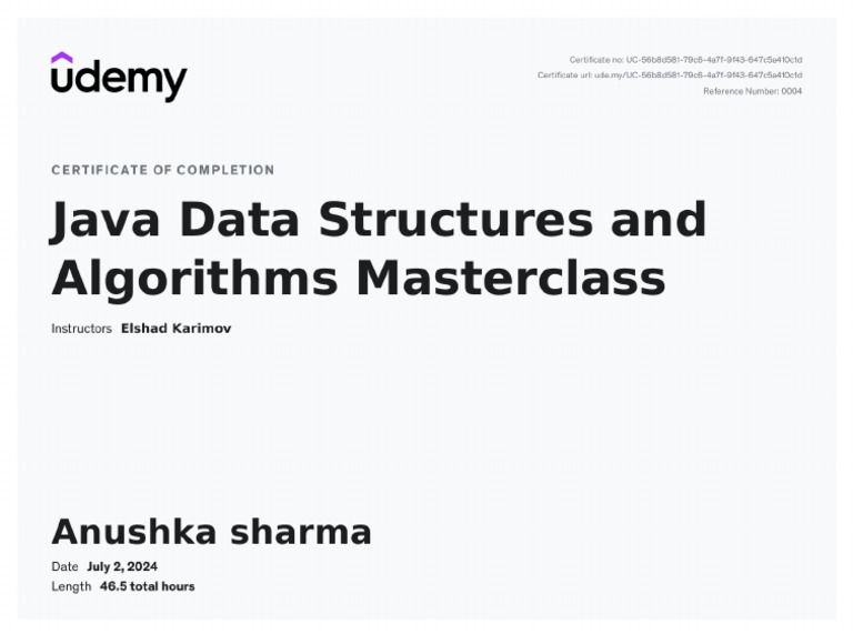 Java DSA Crtificate | PDF
