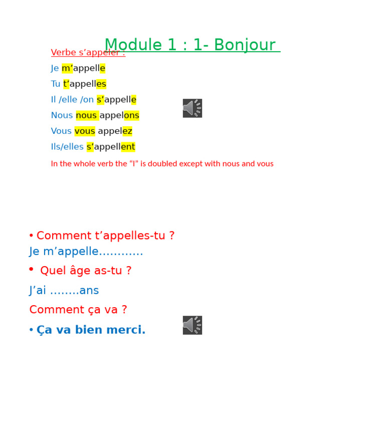 French Greetings and Introductions | PDF