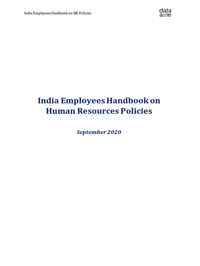 India HR Policies Employee Handbook | PDF | Sexual Harassment | Business