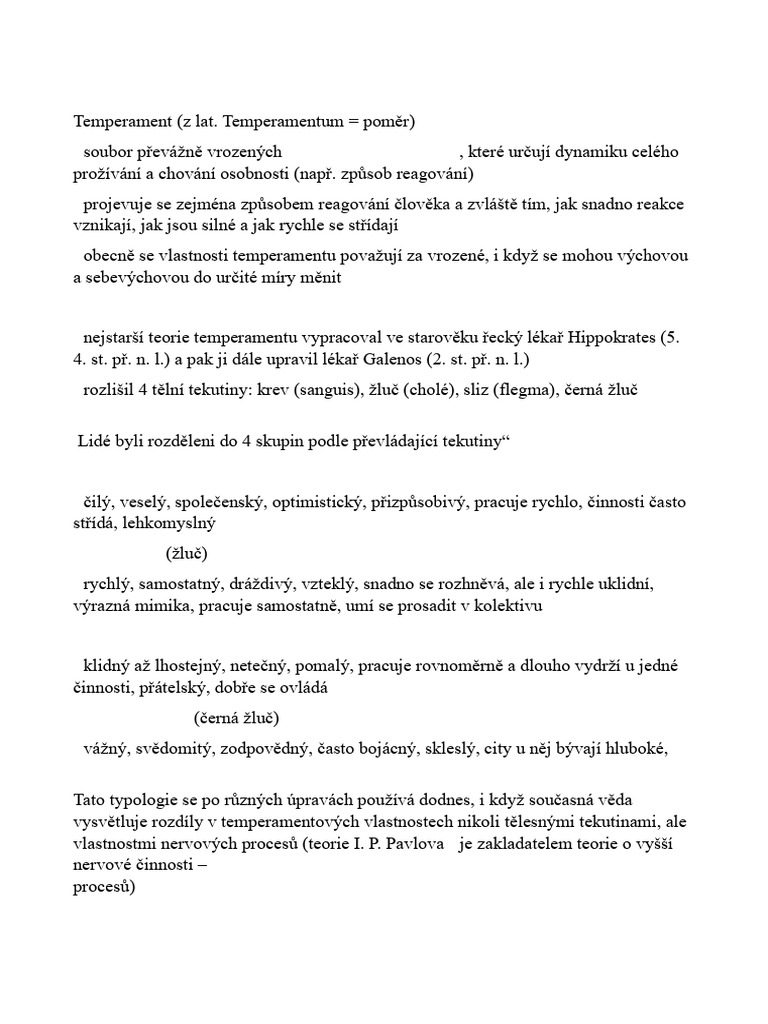 Temperament Pdf