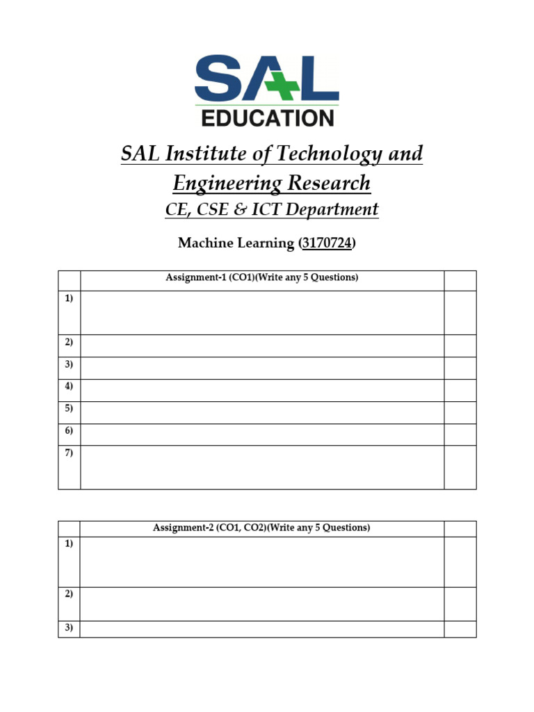 Machine Learning Assignments Overview | PDF | Statistical ...