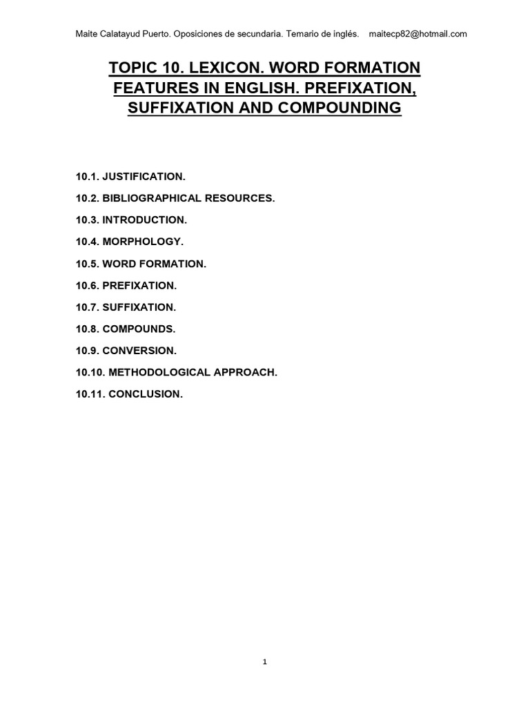 Topic 10 - Word Formation | PDF