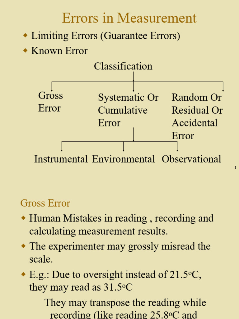 Errors in Measurement | PDF | Calibration | Errors And Residuals