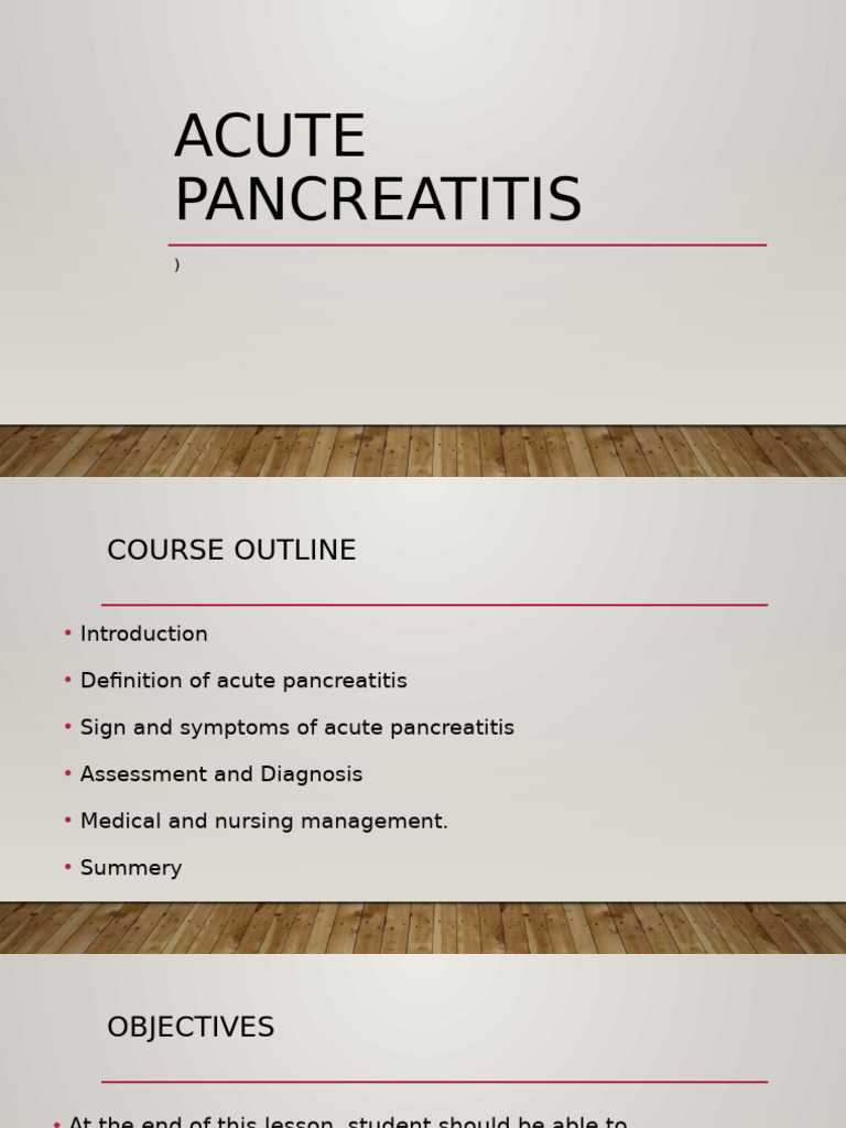 Acute Pancreatitis Pdf
