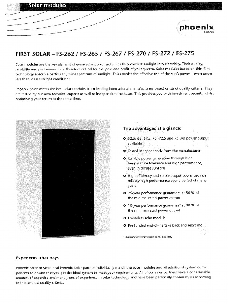 Phoenix SOLAR - First Solar | PDF
