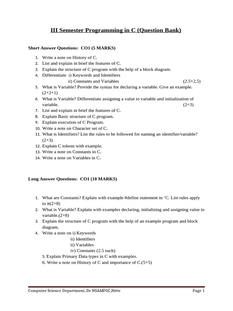 Bcom C Qbank | PDF | Control Flow | String (Computer Science)