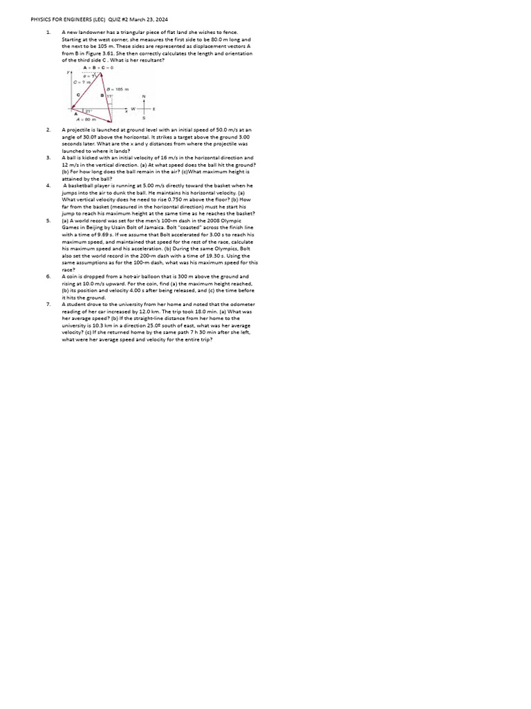 Assignment 1 Physics Lec | PDF