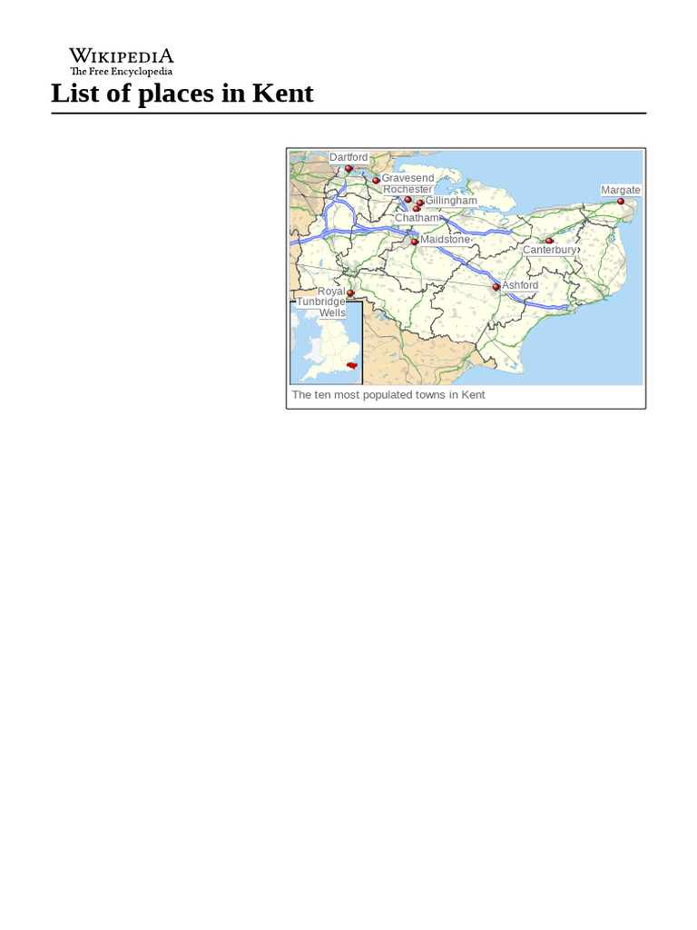List of Places in Kent | PDF