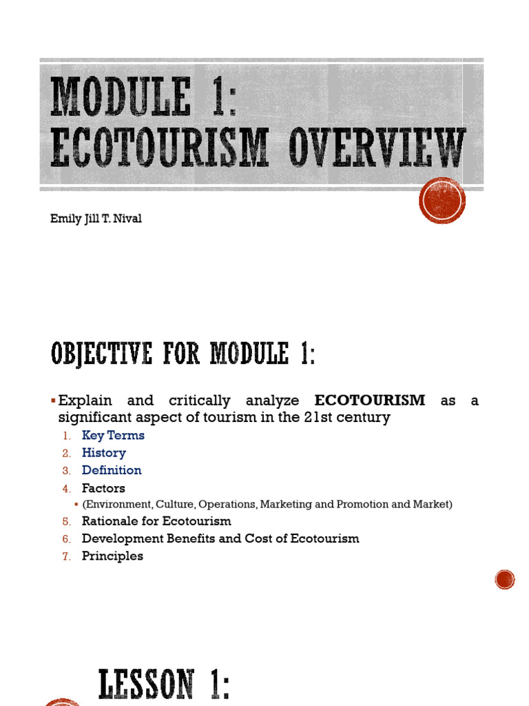 Tour (El) - 103 Module 1 SY 2024 | PDF