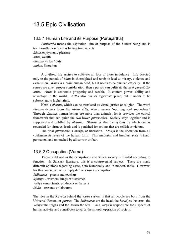 Epic Civilization - Human Life and Its Purpose | PDF