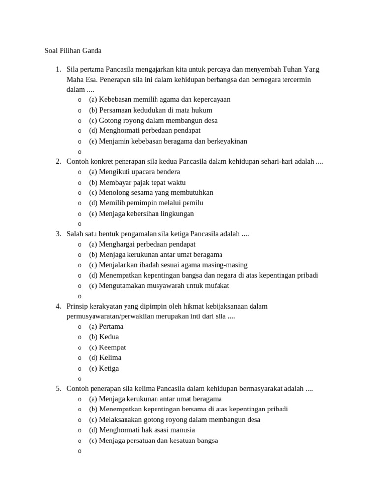 Soal Pilihan Ganda | PDF