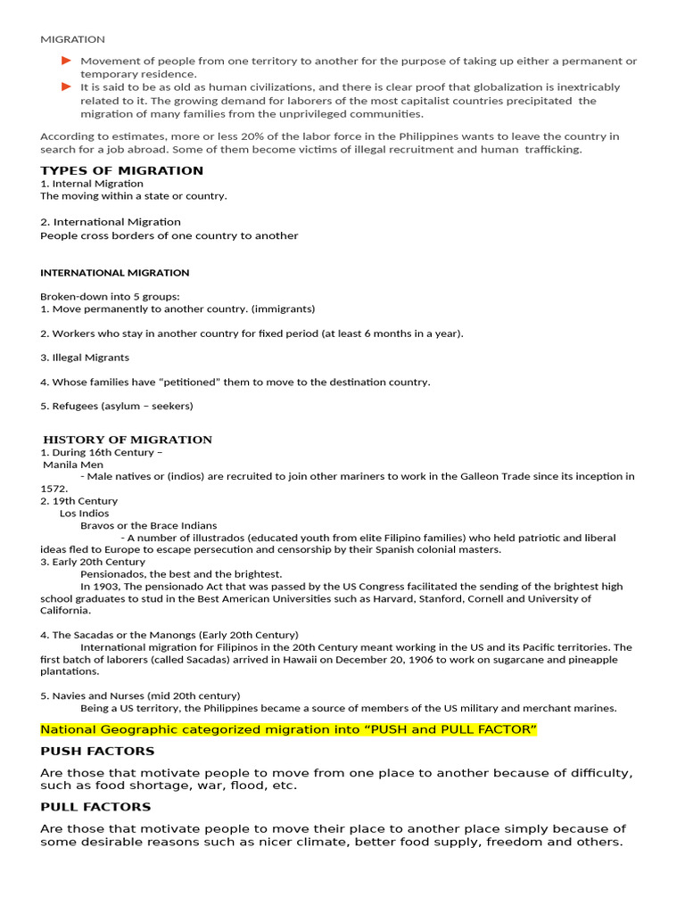 Migration | PDF