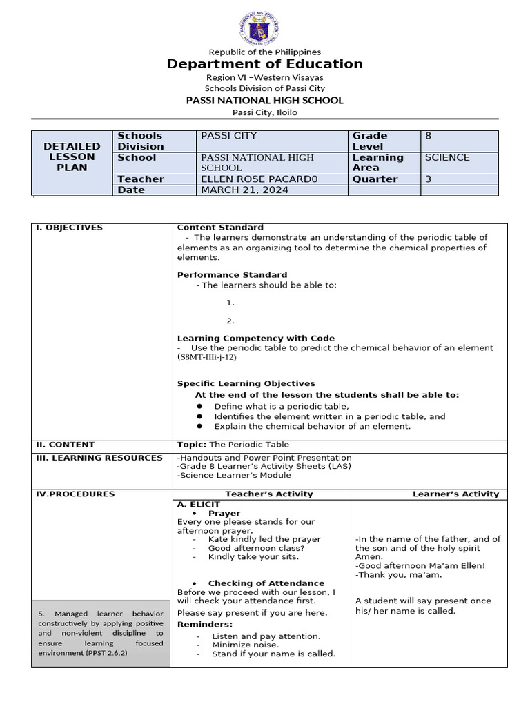 Lesson Plan For Co Final | PDF