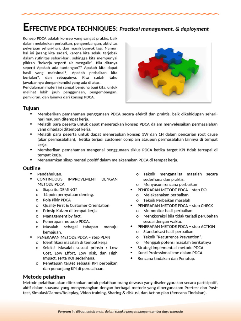 Outline - Effective PDCA Technique | PDF