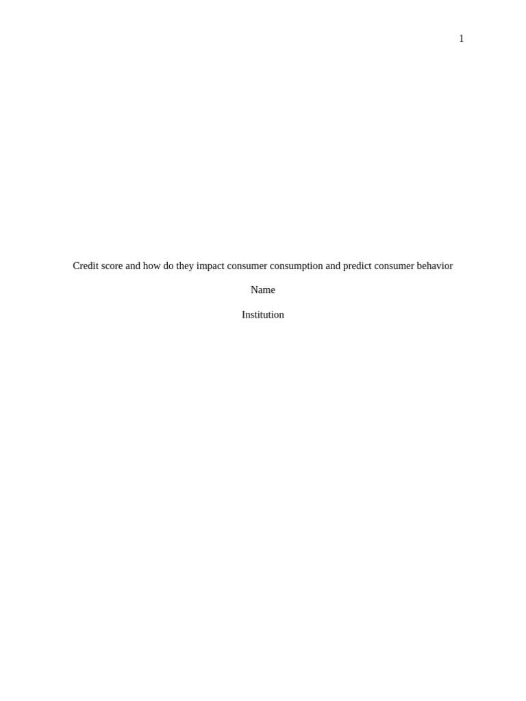 Credit Score | PDF