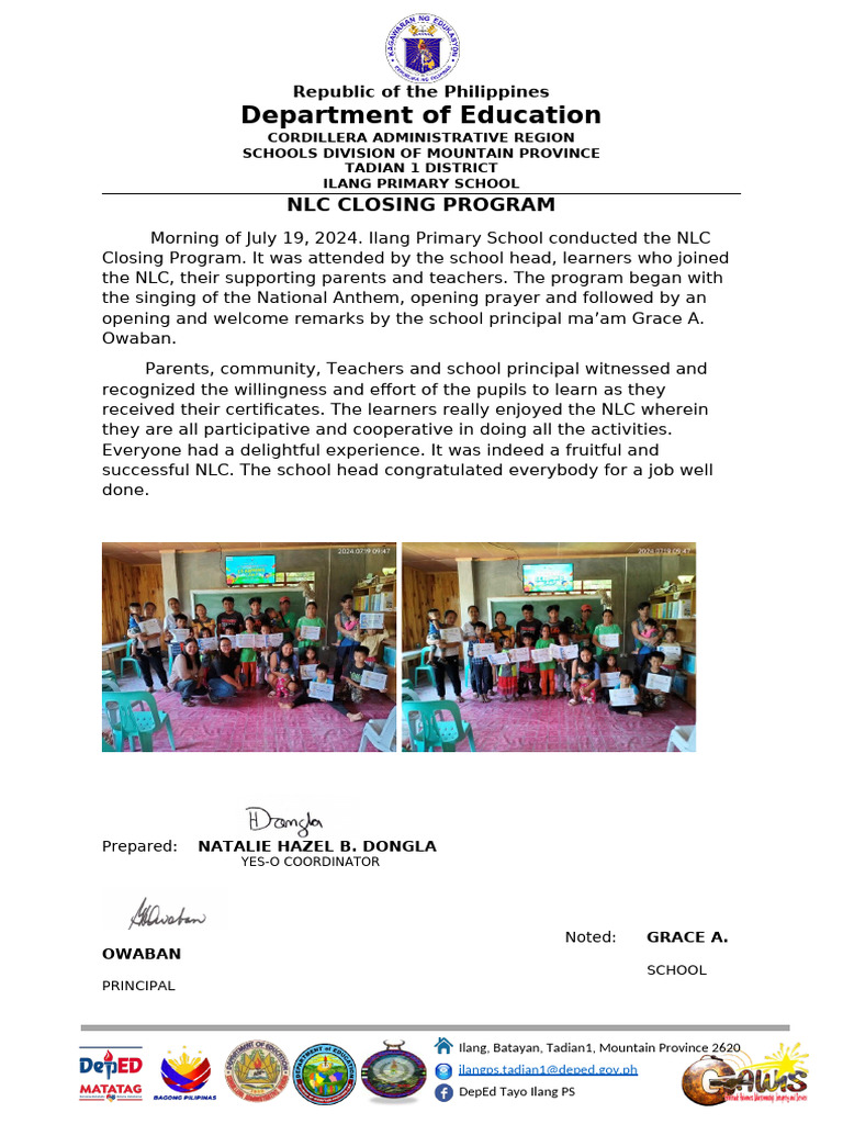Ilang NLC Closing | PDF