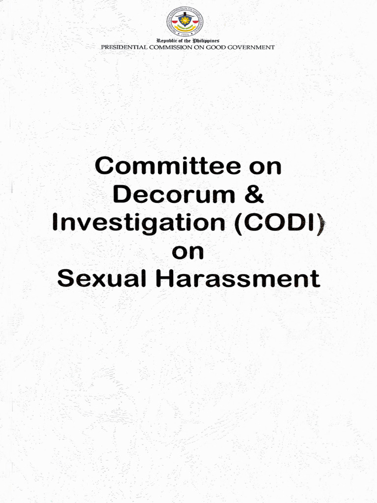 Committee On Decorum Investigation CODI On Sexual Harassment | PDF