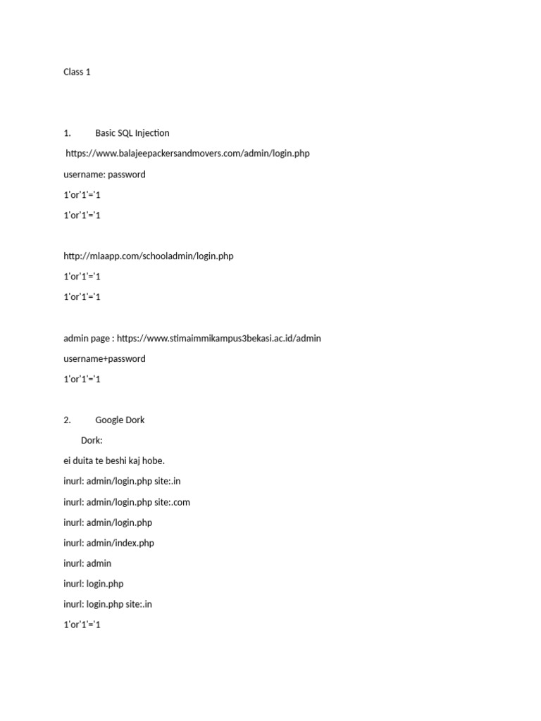 Class 1 | PDF