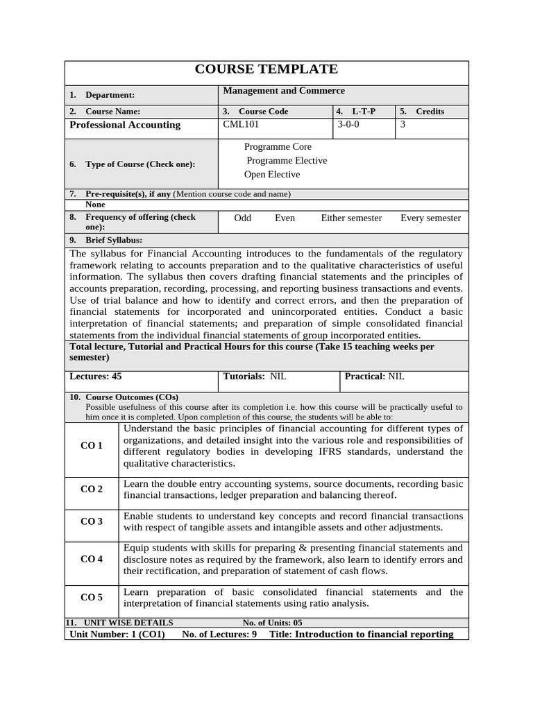 Professional Accounting BBA Sec A | PDF