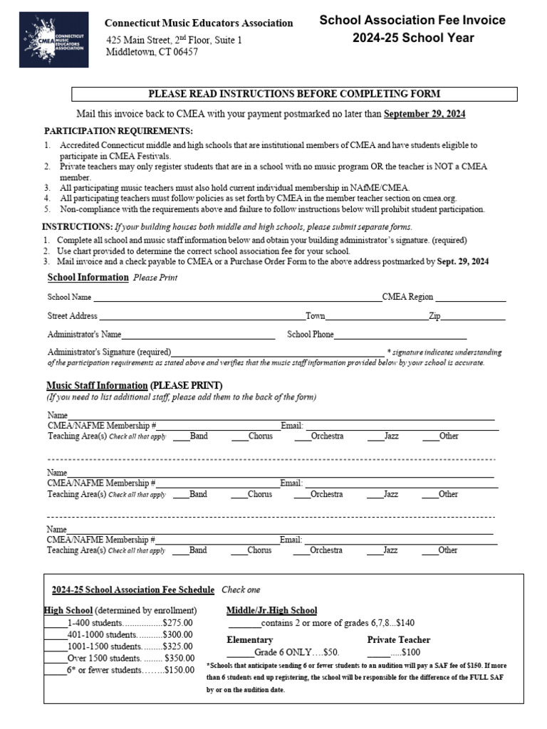 School-Association-Fee-Invoice 24-25 - Final | PDF