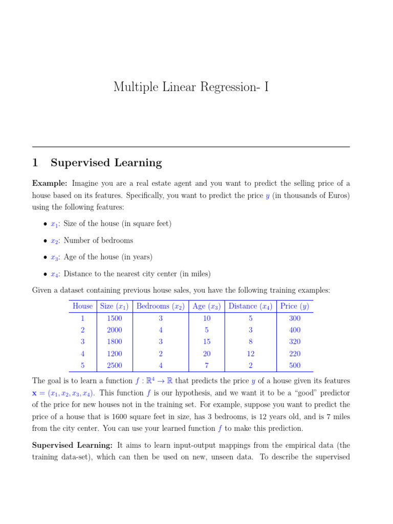 Multiple Linear Regression Part1 | PDF