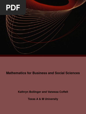 Mathematics For Business Social Sciences MATH 140 v5 | PDF