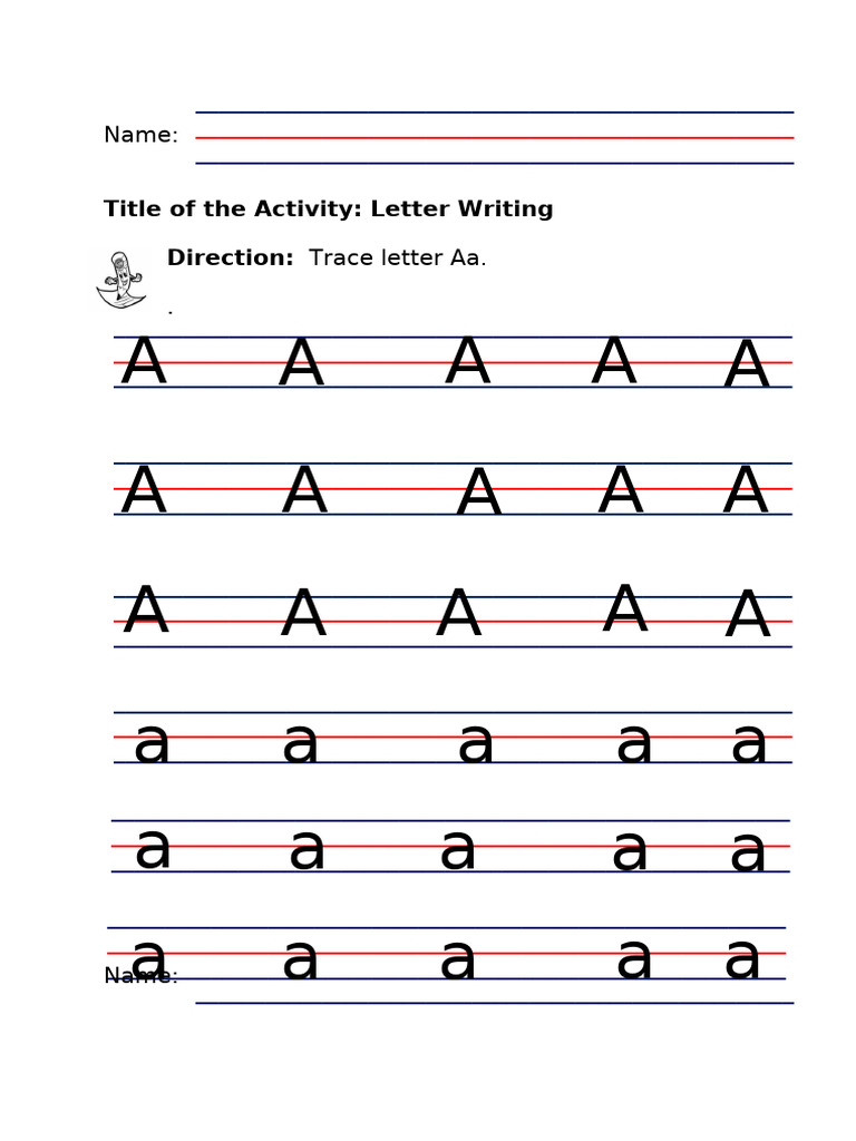 A A A A A A A A AA: Title of The Activity: Letter Writing Direction | PDF