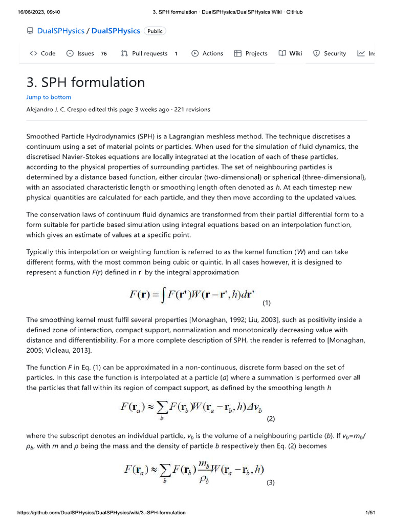 SPH Formulation | PDF