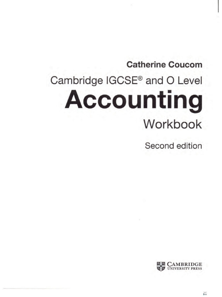 Cambridge IGCSE® and O Level Accounting Workbook Second Edition | PDF